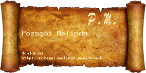 Pozsgai Melinda névjegykártya